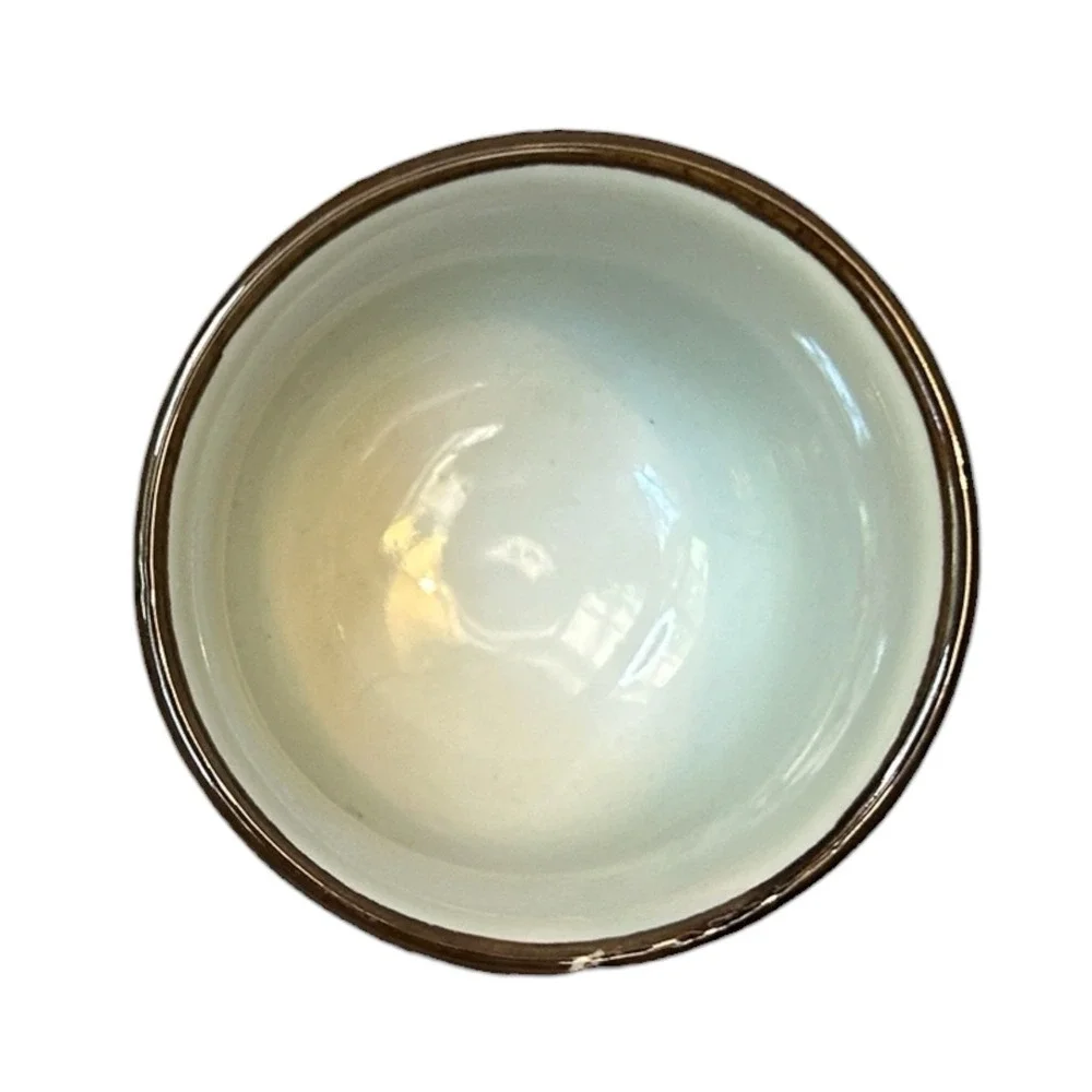 2 EBROS GIFT Sake/Tea Cups Flying White Cranes Red Moon Night Sky Asian Ceramic